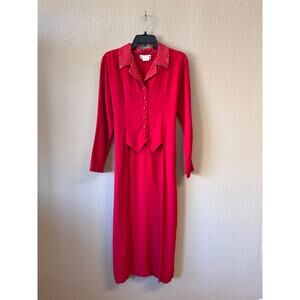 Vintage 90's red sequin collar tailcoat ringmaster circus jacket size 10